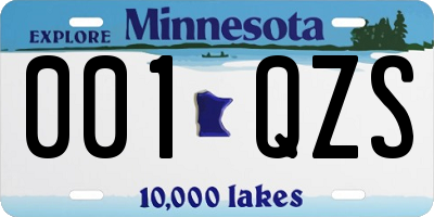MN license plate 001QZS