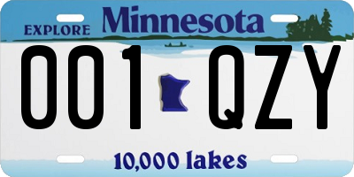 MN license plate 001QZY