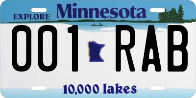 MN license plate 001RAB