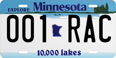 MN license plate 001RAC
