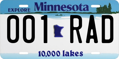 MN license plate 001RAD