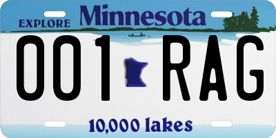MN license plate 001RAG