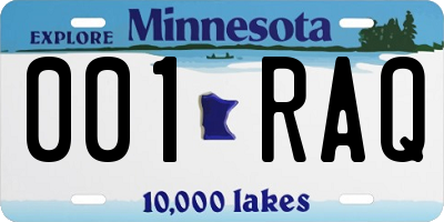 MN license plate 001RAQ