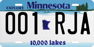MN license plate 001RJA