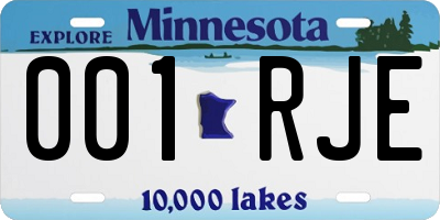 MN license plate 001RJE