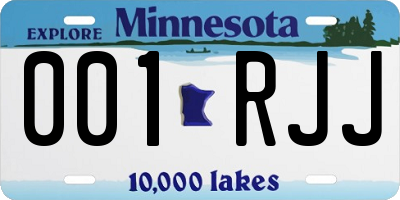MN license plate 001RJJ