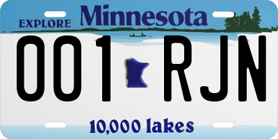 MN license plate 001RJN