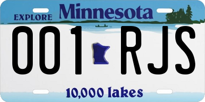 MN license plate 001RJS