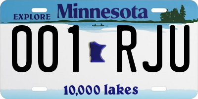 MN license plate 001RJU