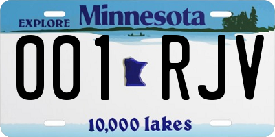 MN license plate 001RJV