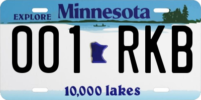 MN license plate 001RKB