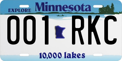 MN license plate 001RKC