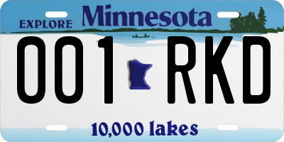 MN license plate 001RKD