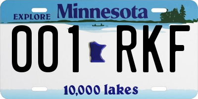 MN license plate 001RKF