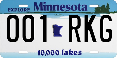 MN license plate 001RKG