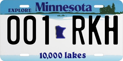 MN license plate 001RKH