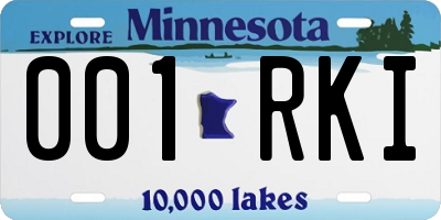 MN license plate 001RKI