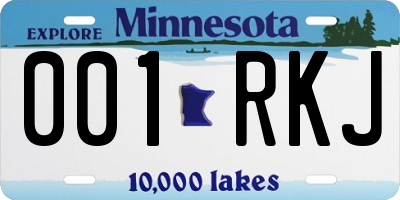 MN license plate 001RKJ