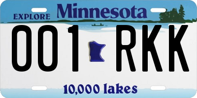 MN license plate 001RKK
