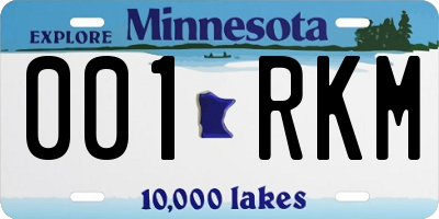 MN license plate 001RKM