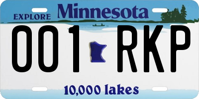 MN license plate 001RKP