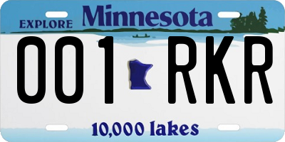 MN license plate 001RKR