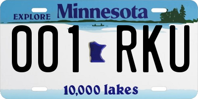 MN license plate 001RKU