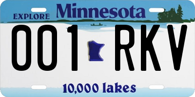 MN license plate 001RKV