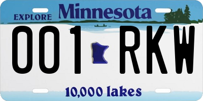 MN license plate 001RKW