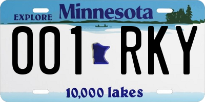 MN license plate 001RKY
