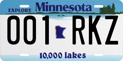 MN license plate 001RKZ