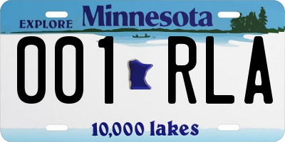 MN license plate 001RLA