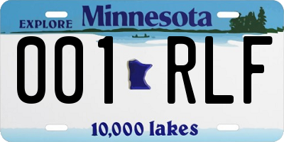 MN license plate 001RLF