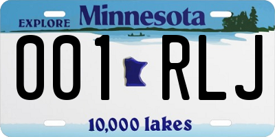 MN license plate 001RLJ