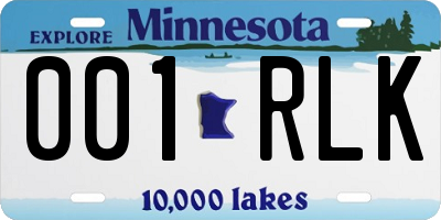 MN license plate 001RLK