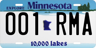 MN license plate 001RMA