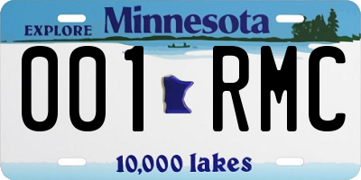 MN license plate 001RMC
