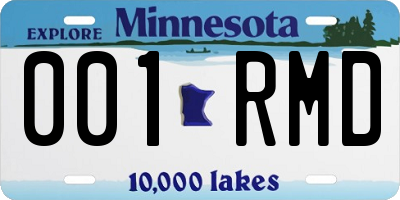 MN license plate 001RMD