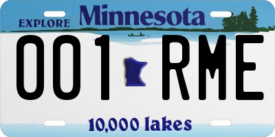 MN license plate 001RME