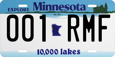 MN license plate 001RMF