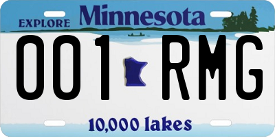 MN license plate 001RMG