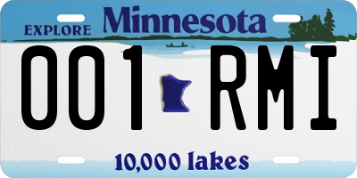 MN license plate 001RMI