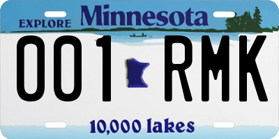 MN license plate 001RMK