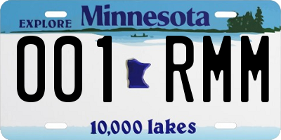 MN license plate 001RMM