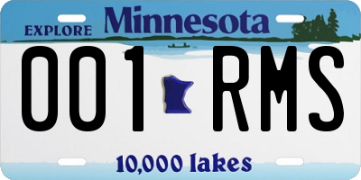 MN license plate 001RMS