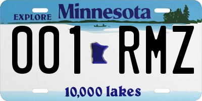 MN license plate 001RMZ