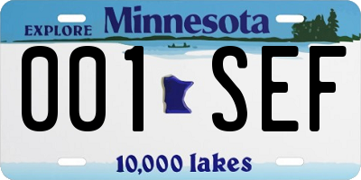 MN license plate 001SEF