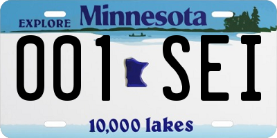 MN license plate 001SEI