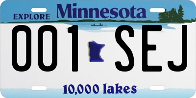MN license plate 001SEJ