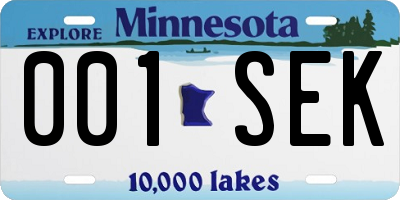 MN license plate 001SEK